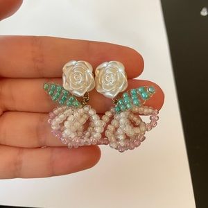 Rose flower earrings